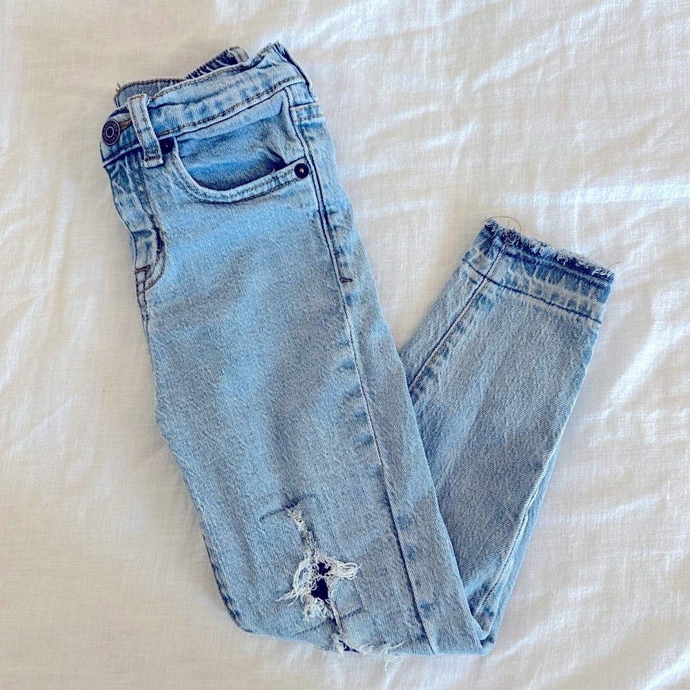 Girls Distressed Denim with Stretchy Waist